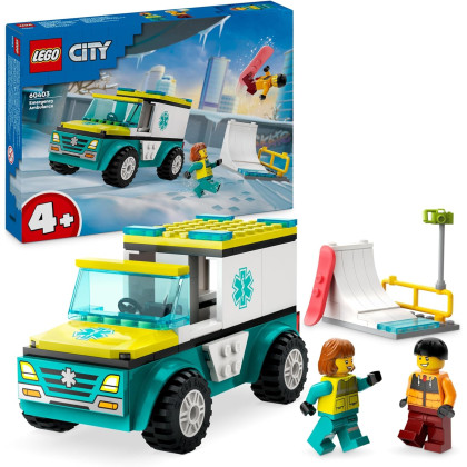 LEGO City 60403 - Ambulanza di emergenza e snowboarder