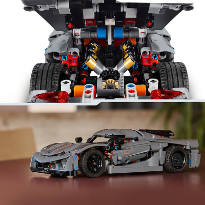 LEGO Technic 42173 - Hypercar Koenigsegg Jesko Absolut grigia