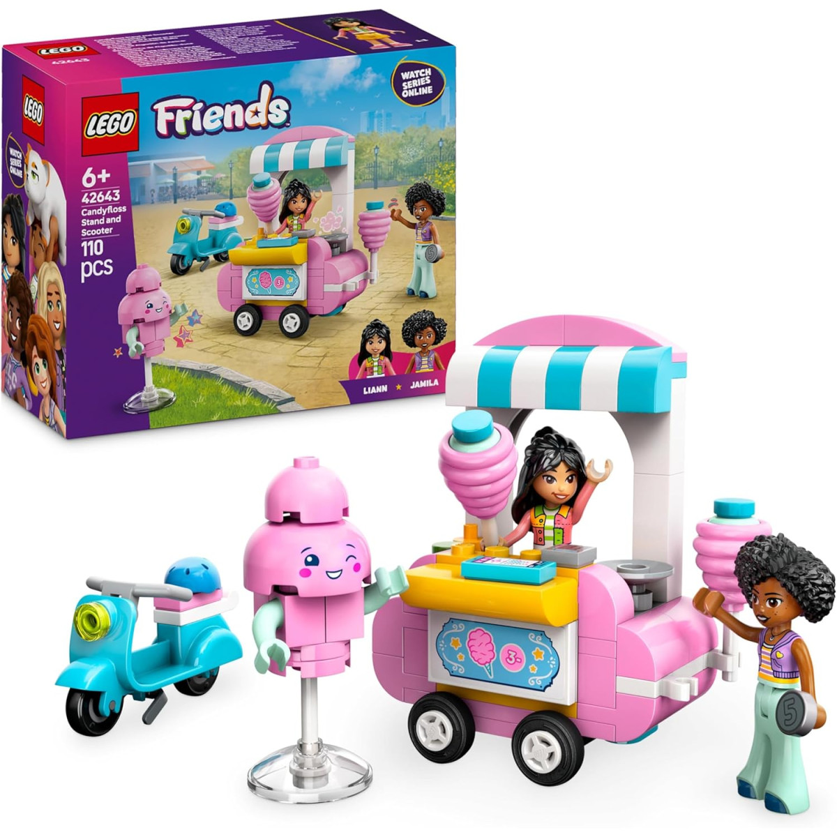 LEGO Friends 42643 - Bancarella di zucchero filato e scooter