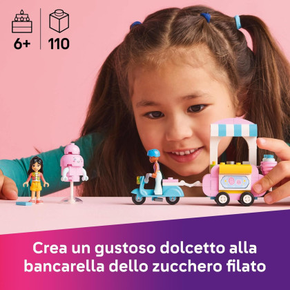 LEGO Friends 42643 - Bancarella di zucchero filato e scooter