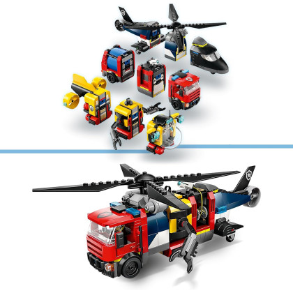 LEGO City 60462 - Elicottero, autopompa e sottomarino