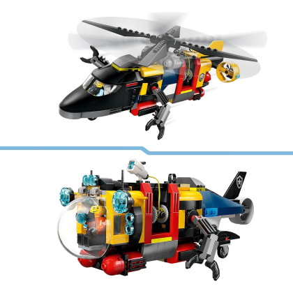 LEGO City 60462 - Elicottero, autopompa e sottomarino