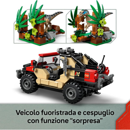 LEGO Jurassic World 76972 - Fuga dal Raptor sul fuoristrada
