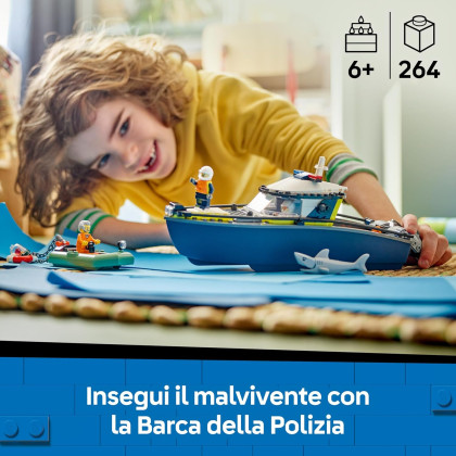 LEGO City 60456 - Inseguimento del motoscafo della Polizia