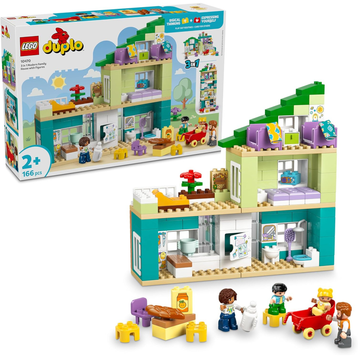 DUPLO 10470 - Casa familiare moderna 3 in 1 con personaggi