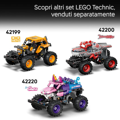 LEGO Technic 42219 - Monster Jam™ Grave Digger™ Fuoco e Ghiaccio